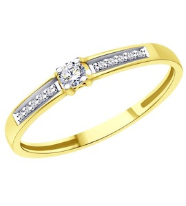 Кольцо из желтого золота с бриллиантами 53-210-01760-1