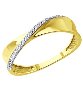 Кольцо из желтого золота с бриллиантами 53-210-01892-1