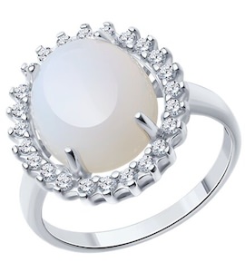 Кольцо из серебра с опалитом и фианитами 83010179