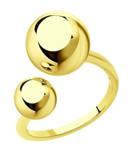 Кольцо из золочёного серебра 93-110-01477-2