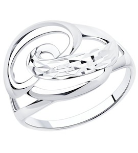 Кольцо из серебра с алмазной гранью 94-110-00879-1