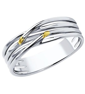 Кольцо из золочёного серебра 94-110-01567-1