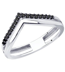 Кольцо из серебра с фианитами 94-110-01595-1