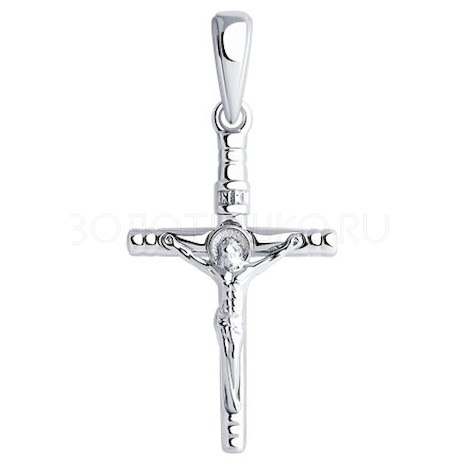 Подвеска из серебра Крест католический 94-131-02038-1