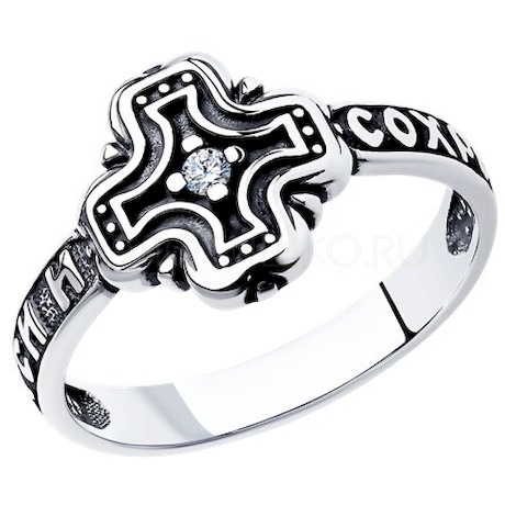 Кольцо из серебра с фианитом 95-110-00950-1
