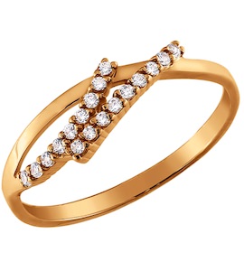 Кольцо из золота с фианитами 012407