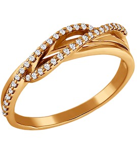 Кольцо из золота с фианитами 014265
