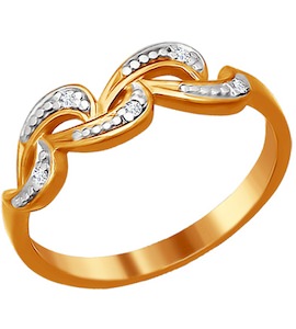Кольцо из золота с фианитами 014978
