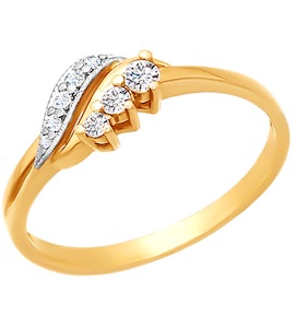 Кольцо из золота с фианитами 015126