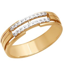 Кольцо из золота с фианитами 015167