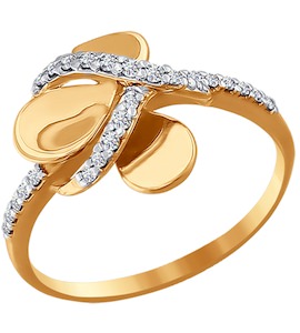 Кольцо из золота с фианитами 015512