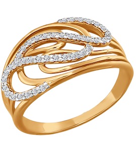 Кольцо из золота с фианитами 015530