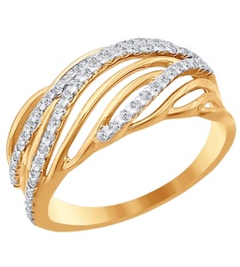 Кольцо из золота с фианитами 015614