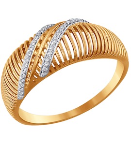 Кольцо из золота с фианитами 015622