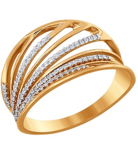 Кольцо из золота с фианитами 015733