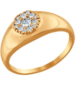 Кольцо из золота с фианитами 015743