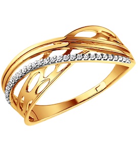 Кольцо из золота с фианитами 015767