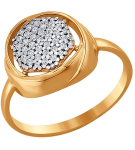 Кольцо из золота с фианитами 015781