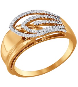 Кольцо из золота с фианитами 015797