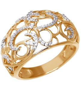 Кольцо из золота с фианитами 015895