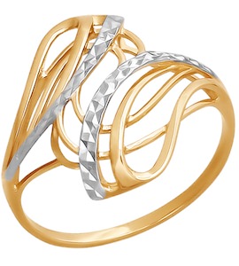 Кольцо из золота с алмазной гранью 015957