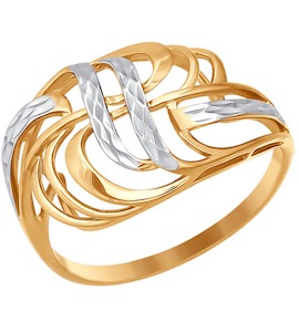 Кольцо из золота с алмазной гранью 015959