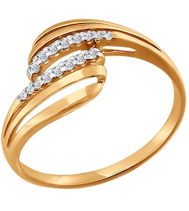 Кольцо из золота с фианитами 015967