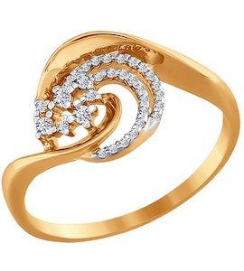 Кольцо из золота с фианитами 016487