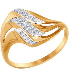 Кольцо из золота с фианитами 016489