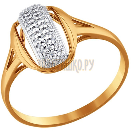 Кольцо из золота с фианитами 016512