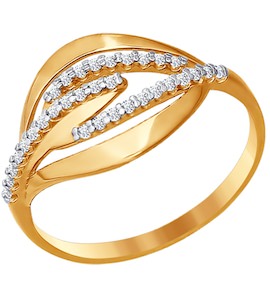 Кольцо из золота с фианитами 016534