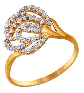 Кольцо из золота с фианитами 016535