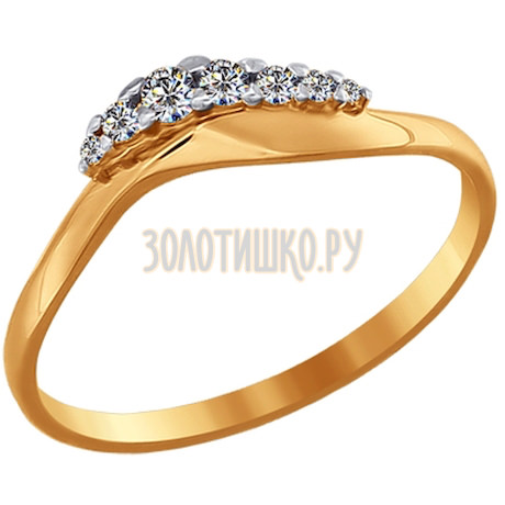 Кольцо из золота с фианитами 016551