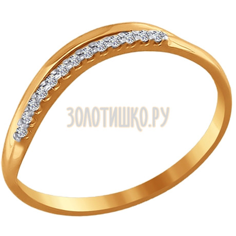 Кольцо из золота с фианитами 016561