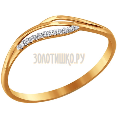 Кольцо из золота с фианитами 016563