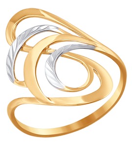 Кольцо из золота с алмазной гранью 016568