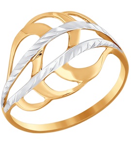 Кольцо из золота с алмазной гранью 016570