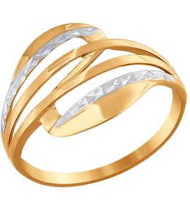 Кольцо из золота с алмазной гранью 016575