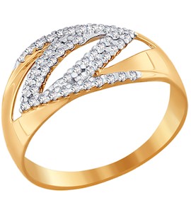 Кольцо из золота с фианитами 016600