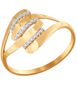 Кольцо из золота с фианитами 016603