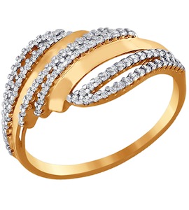 Кольцо из золота с фианитами 016625