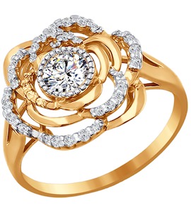 Кольцо из золота с фианитами 016633
