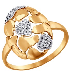 Кольцо из золота с фианитами 016658