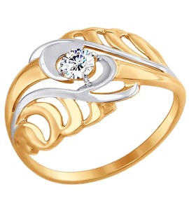 Кольцо из золота с фианитом 017446