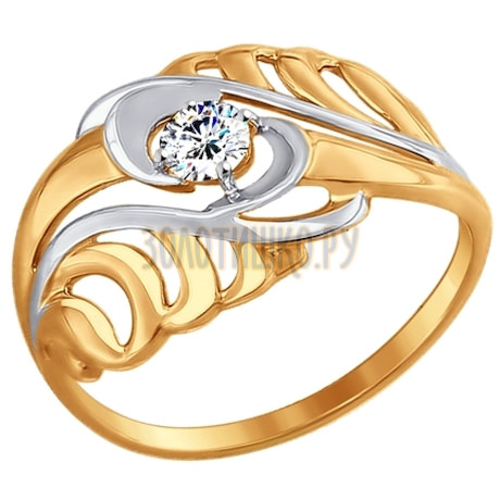 Кольцо из золота с фианитом 017446