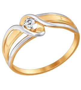 Кольцо из золота с фианитом 017457
