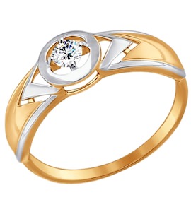 Кольцо из золота с фианитом 017476