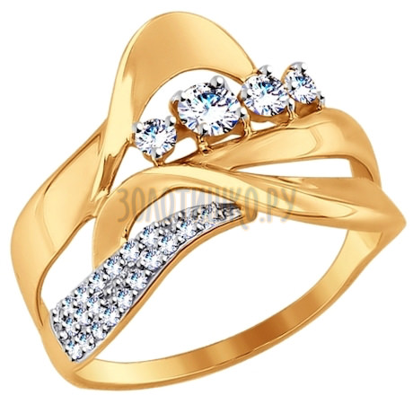 Кольцо из золота с фианитами 017510