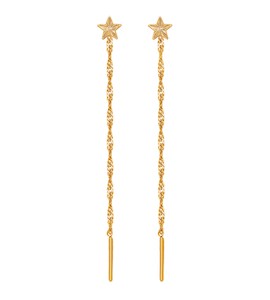 Серьги-подвески из золота со звёздами 020600