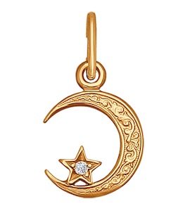 Подвеска мусульманская из золота с фианитом 030054
